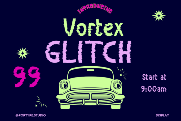 Vortex Glitch: A Futuristic Display Font for Handmade Products